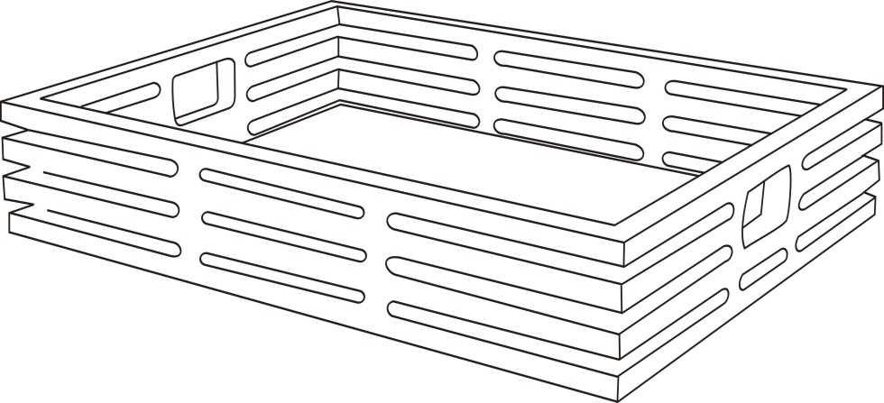 Dimension for Bali Wooden Basket Tray