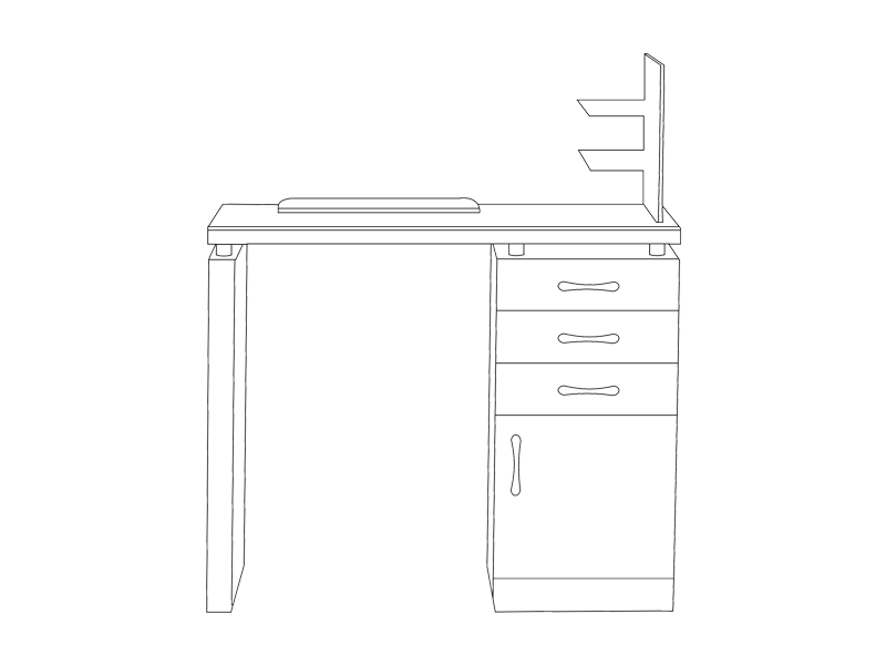 Dimension for Akasa Manicure Cum Nail Table